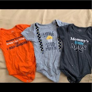 3 boys onesies 6/9m